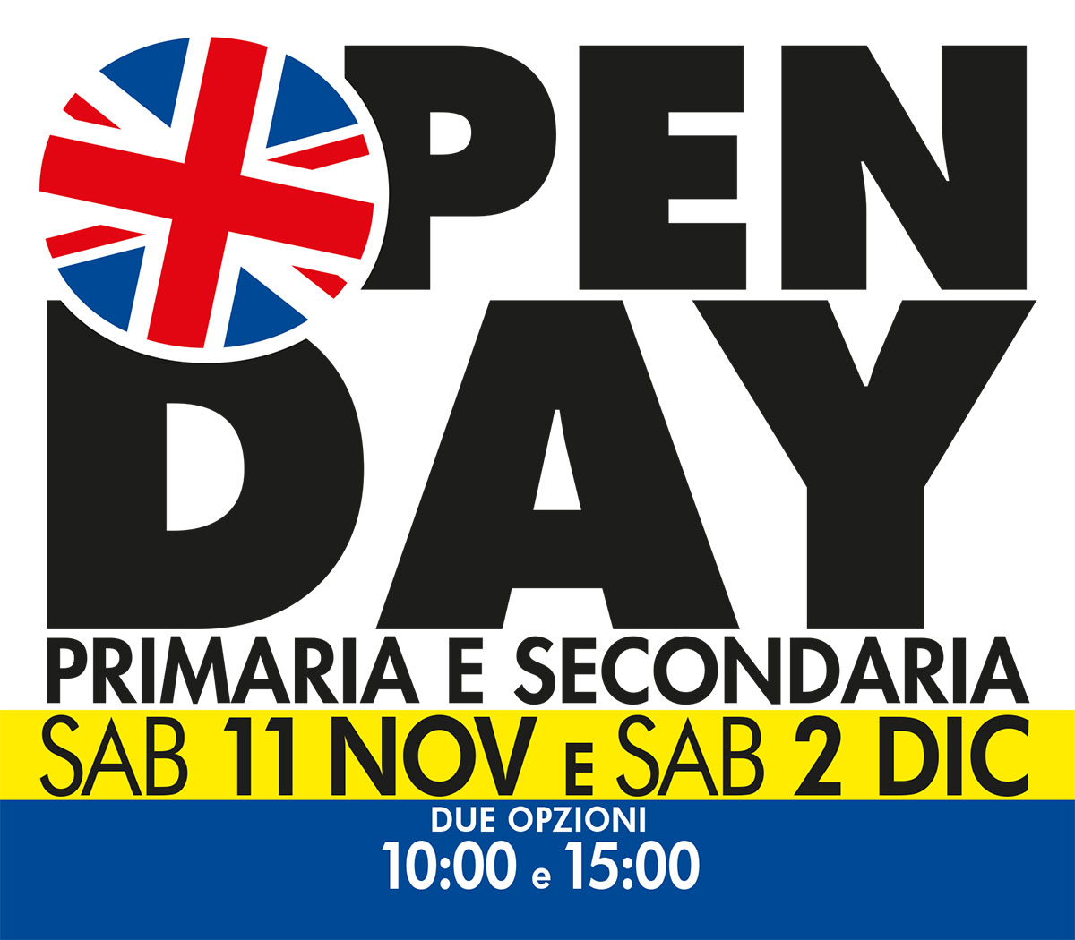 Open Day 19 novembre e 2 dicembre 2023